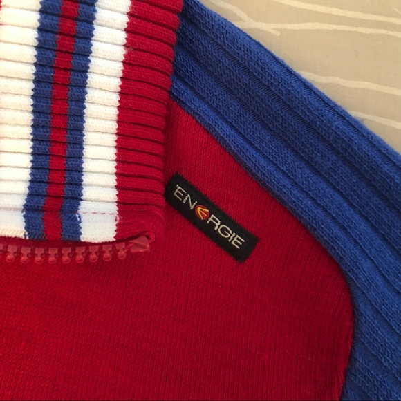 Energe Retro Varsity Zip Cardigan Sweater - Picture 3 of 6